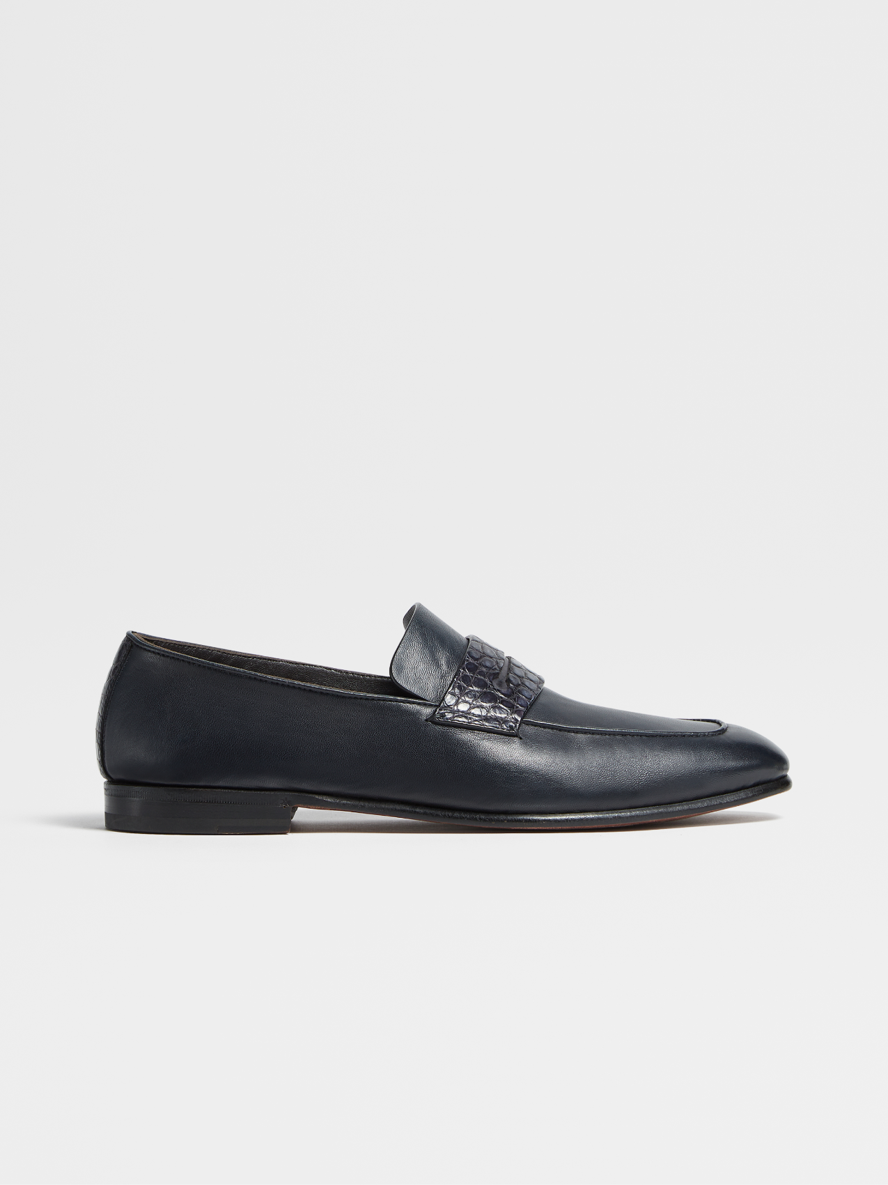 Mocasines L'Asola de Napa y Caimán Azul Marino